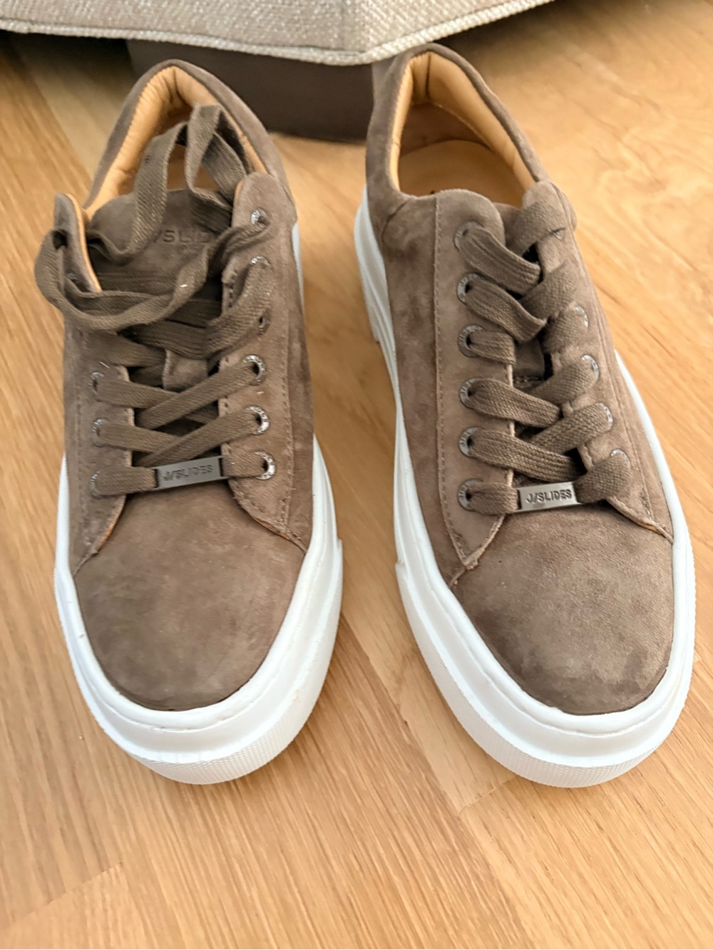 J Slides Amanda suede sneakers khaki size 7.5